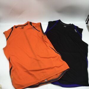 2 Hind Mens Running Tank Top L Orange Black Sleeveless  Wick Performance Shirts